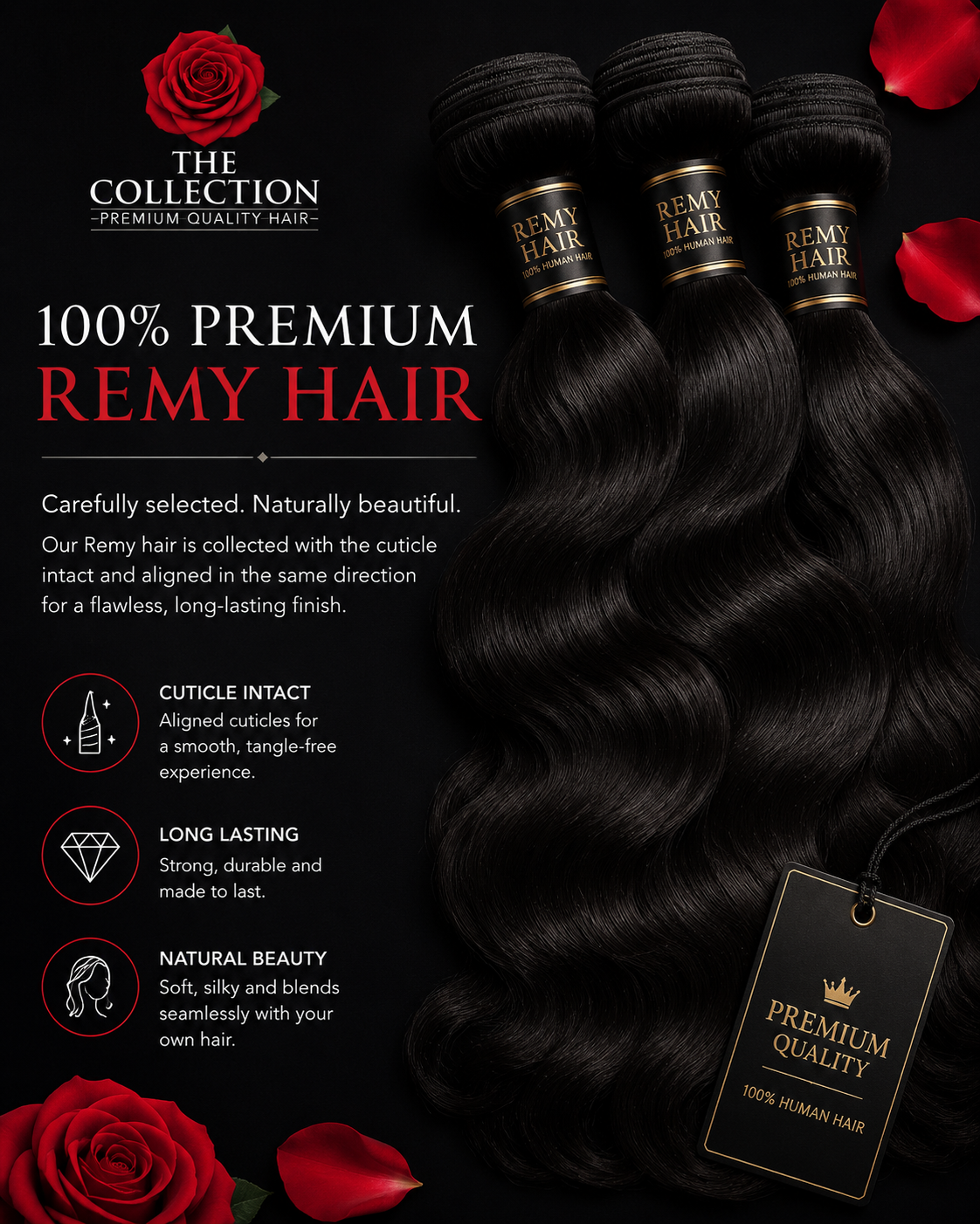 Premium Brazilian Remy hair bundles