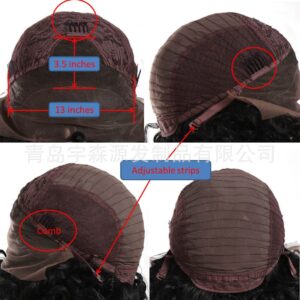 Synthetic kinky curly wig  machine made