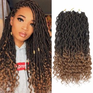 Wavy goddess faux locs braids